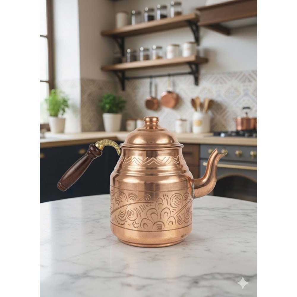 KAHVECİ BAKIR DEMLİK KIZIL