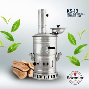 KS13 (4 LT) KROM AYRILABİLİR ODUNLU SEMAVER