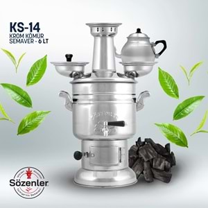 KS14 (6 LT) KROM KÖMÜRLÜ ODUNLU DEMLİKLİ SEMAVER TAŞIMA ÇANTALI