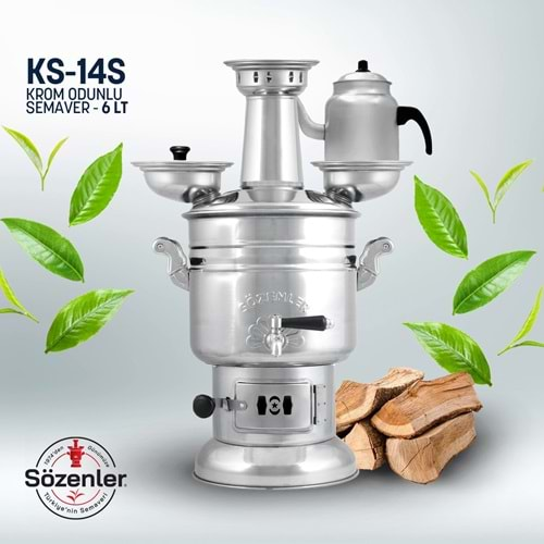 KS14S (6 LT)KROM ODUNLU KAHVECİ DEMLİKLİ SEMAVER TAŞIMA ÇANTALI